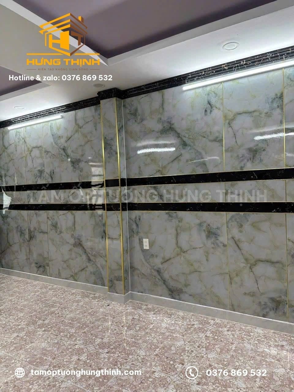 Tấm nhựa PVC Bình Dương HT-PVC-04 cho phòng khách sang trọng