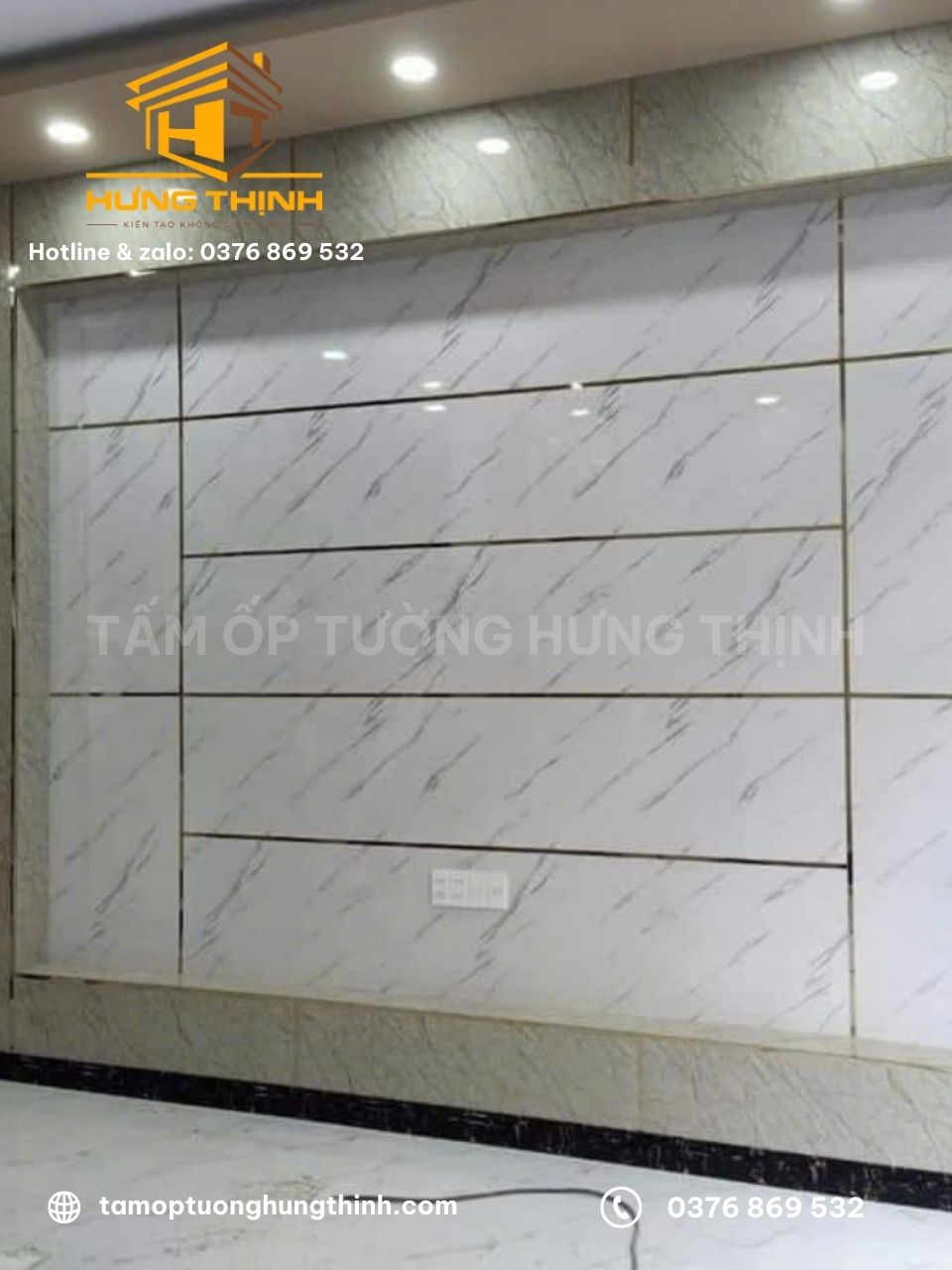 Tấm nhựa PVC Cần Thơ vân đá màu trắng sang trọng