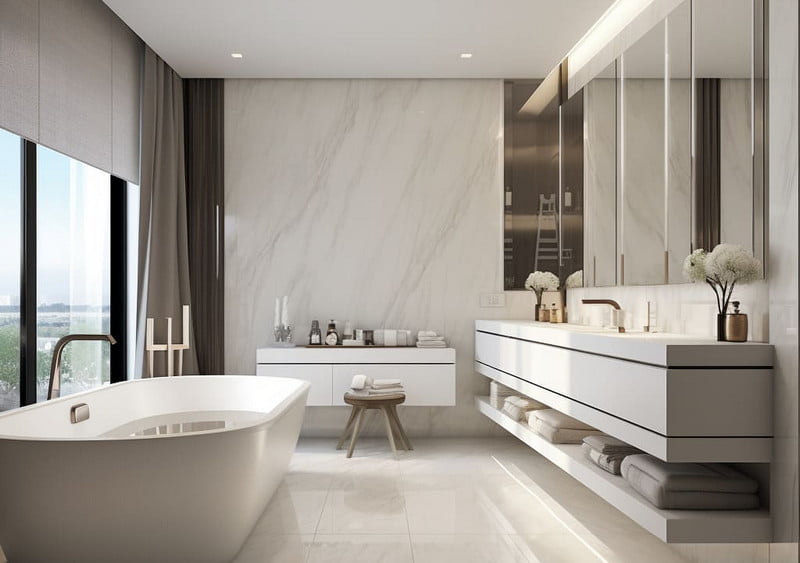 Tấm nhựa ốp tường nhà vệ sinh màu be