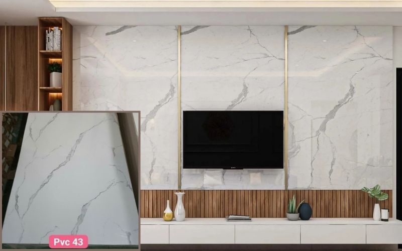 Tấm ốp tường nhựa PVC vân đá cho phòng khách Quận 12